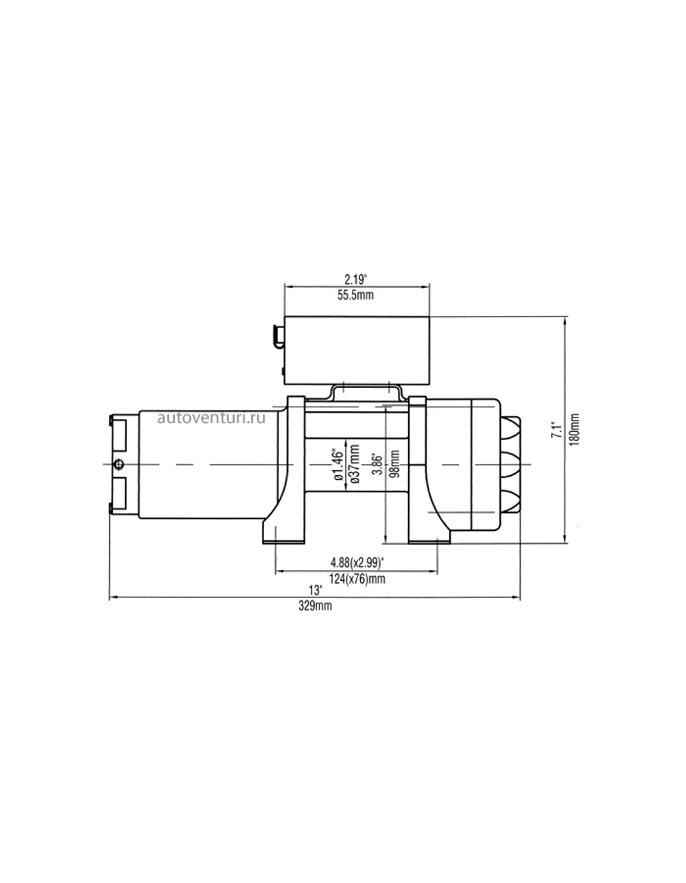 Лебёдка электрическая 12V Runva 3500A lbs 1588 кг EWP3500A