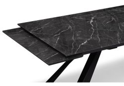 Стеклянный стол Маккарти 160(220)х90х75 дарк / черный