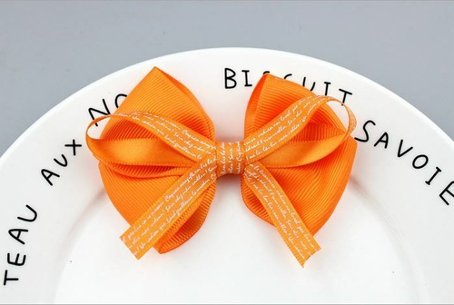 Sale!Зажим для волос "Бантик", 9,5*6,5 см. Цвет Оранжевый, 1 шт.