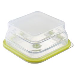 Контейнер для переноски и хранения силиконовый квадратный складной Silikobox, 900 мл, зеленый