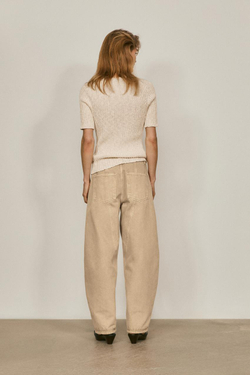 Massimo Dutti Джинсы прямого кроя с детальной отделкой на талии - Limited Edition, каменно-серый