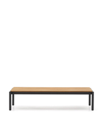 Журнальный столик Sorells из серого алюминия и тикового дерева 63 x 144,6 см