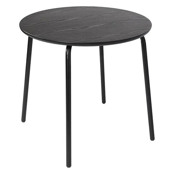 Стол обеденный Round, D90 см, черный шпон ясеня