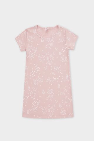 сорочка  для девочки  К 1156/дымчатая роза,зайчата