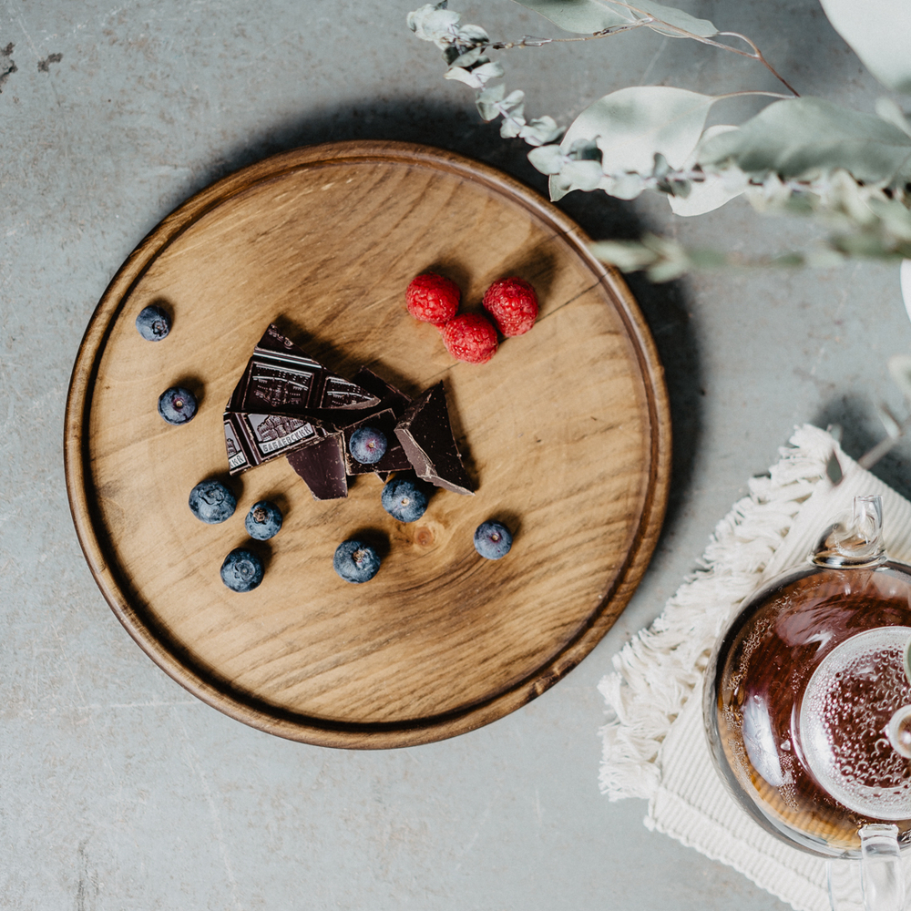 Деревянный круглый сервировочный поднос Art of Siberia для подачи WS5