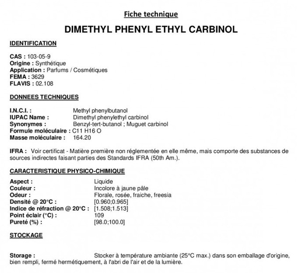 DIMETHYL PHENYL ETHYL CARBINOL / ДИМЕТИЛ ФЕНИЛ ЭТИЛ КАРБИНОЛ CAS 103-05-9
