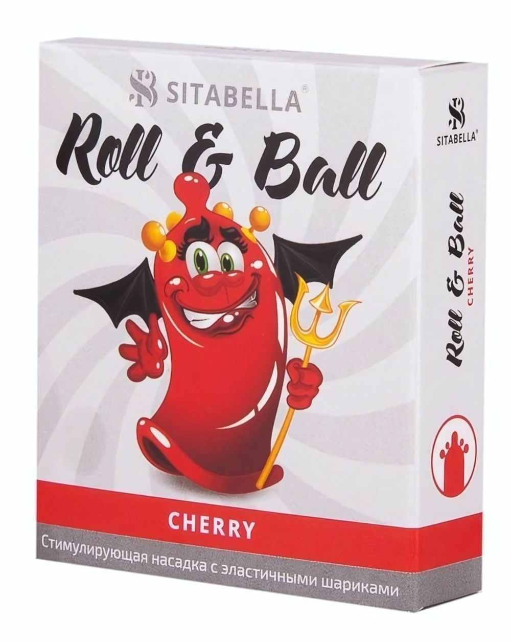 Стимулирующий презерватив-насадка Roll & Ball Cherry (Цвет: прозрачный)