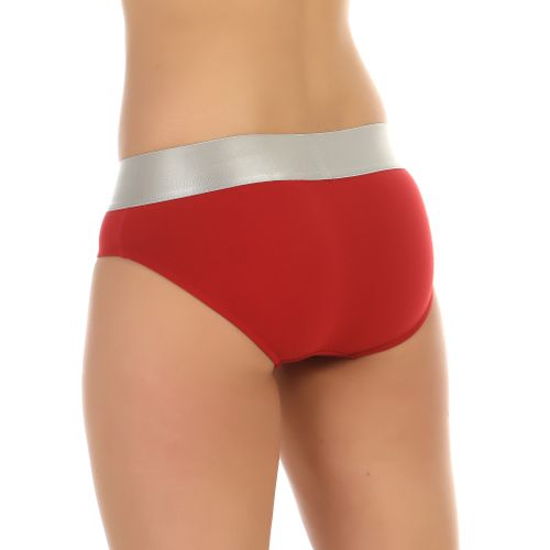 Женские трусы слипы красные с черными буквами Calvin Klein Women Steel Red