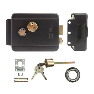 Электромеханический замок накладной ЧЕРНЫЙ уличный ST-EL-03(N/2C/B/PS)