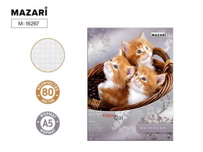 Бизнес-блокнот А5 64л клетка, блок офсет,тв. обложка (Mazari)