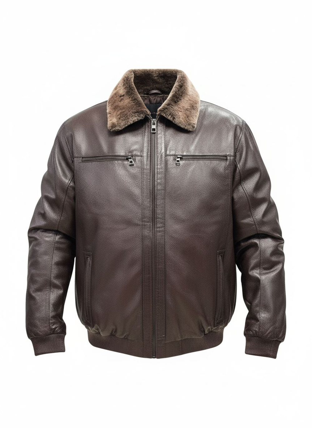 KHIMEONE Мужская кожаная куртка на меху (натуральная кожа/натуральный мех)
