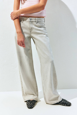 H&M Джинсы Wide Leg Low, светло-серый