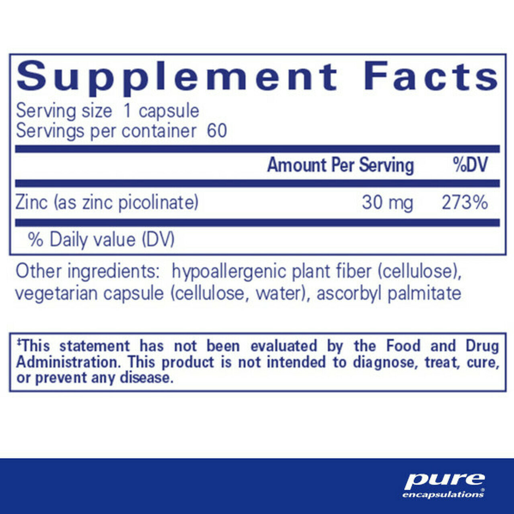 Pure Encapsulations - Zinc 30 mg 60 capsules