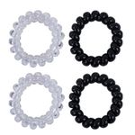 Резинки для волос НАБОР 4 шт., диаметр 5 см, пружинка, чёрный, прозрачный, MONTE VITA, 457056