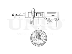 Амортизатор газовый передней подвески левый UNIO SAB-10290