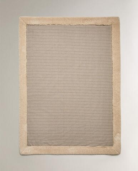 Zara Home плед из хлопка, экрю, в клетку