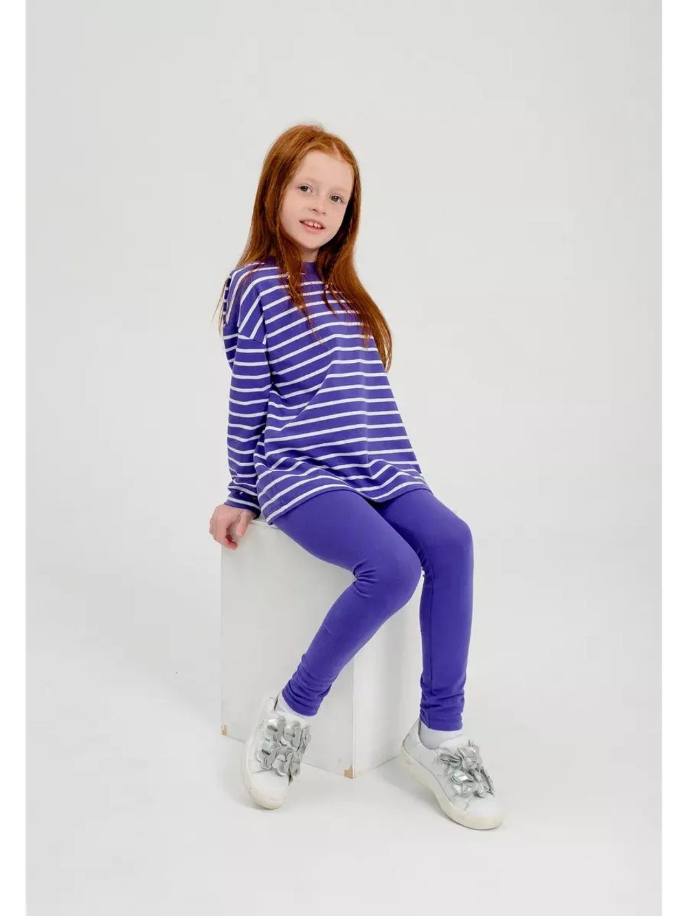 Костюм для девочки спортивный, лонгслив и лосины