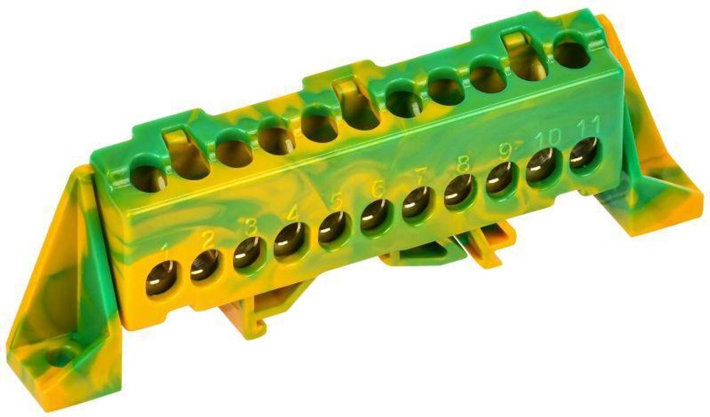 Шина PE &quot;земля&quot; в комб. изол. &quot;Стойка&quot; 6х9-11-ЖЗ TEKFOR IEK TF-NN10-11-DP-K52