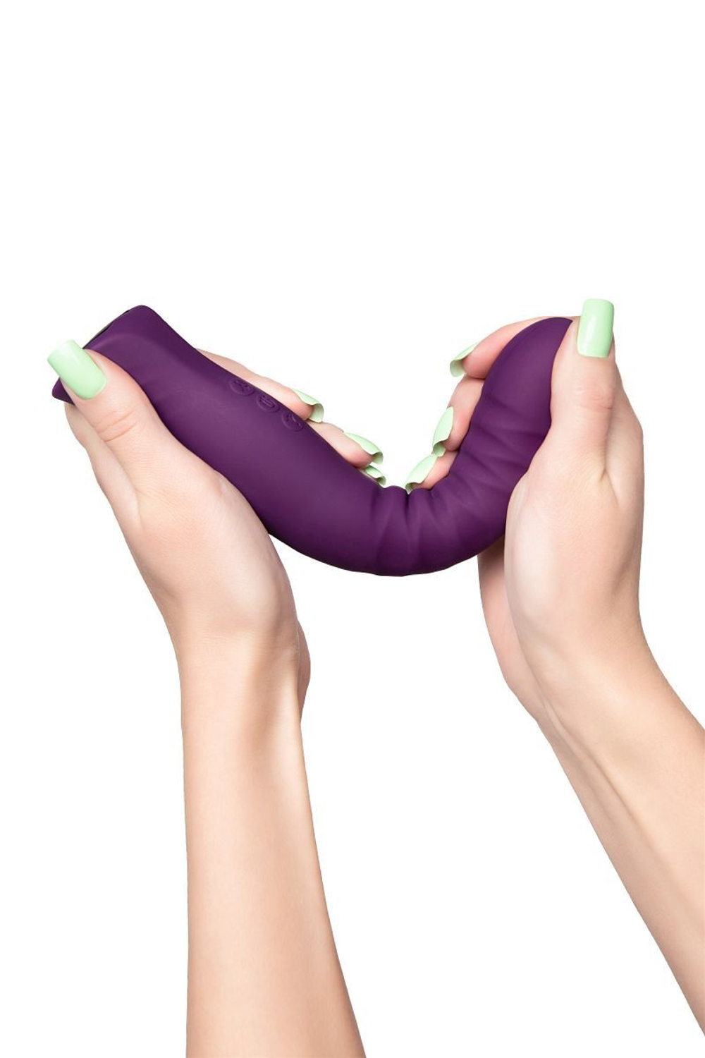 Фиолетовый гибкий вибратор Lupin с ребрышками - 22 см.