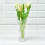 Цветы искусственные Тюльпаны букет 5шт, силикон, цвет белый