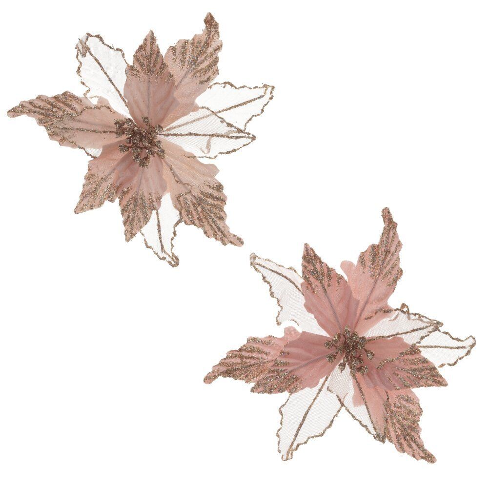 GAEM Цветок искусственный "Пуансеттия" (на клипсе), L24 W24 H13 см, 2в.