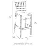 Стул прозрачный барный Siesta Contract Chiavari Bar 75, янтарный