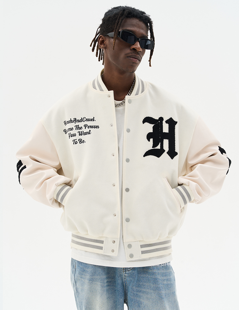 Бомбер HARSHandCRUEL "Gothic Logo" Varsity Jacket