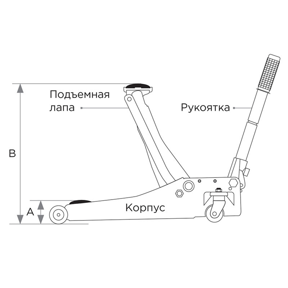 KING TONY (9TYT133-03A-B) Домкрат подкатной 3 тонны, низкопрофильный