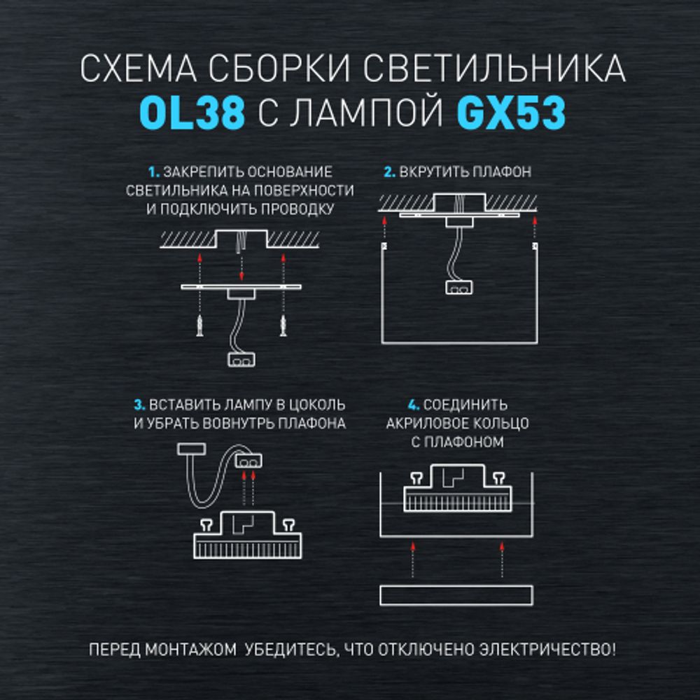 Светильник настенно-потолочный спот ЭРА OL38 BK под GX53 IP20 черный | Накладные светильники