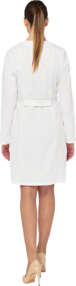 Халат женский КАРИНА белый-серый ткань Оптима