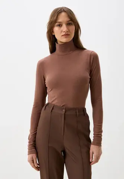 Водолазка с начесом, цвет какао