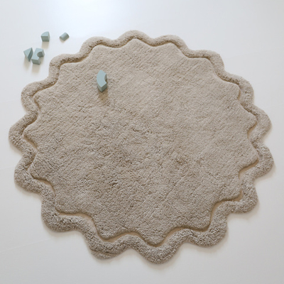 Стираемый коврик Nattiot Sweet April Lin (Ø110 см), хлопок, серый