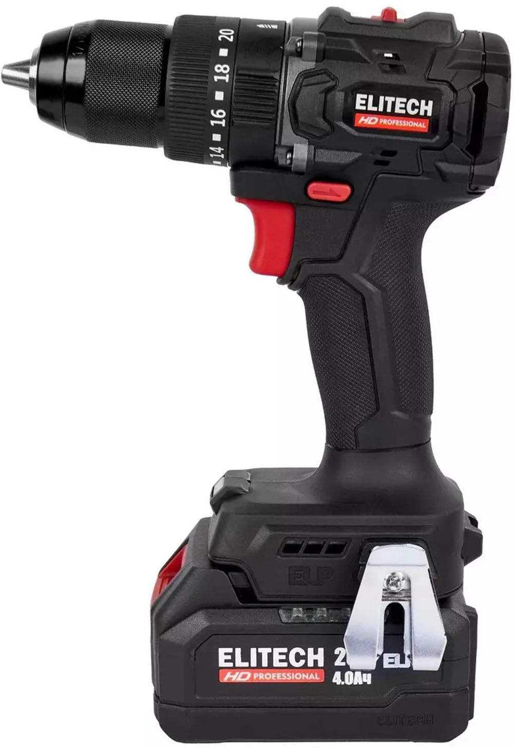 Дрель-шуруповерт Elitech CD 20ISL2 (E2201.041.02) 80Вт аккум. патрон:быстрозажимной (кейс в комплекте) (205723)