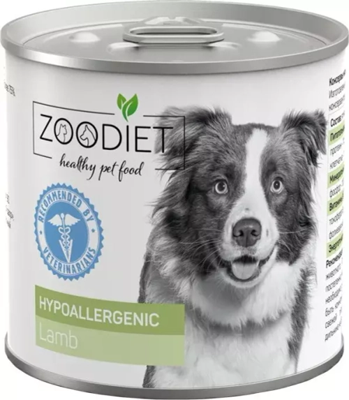 Zoodiet Hypoallergenic Lamb  Консервы гипоаллергенные для собак Ягненок, 240 г.