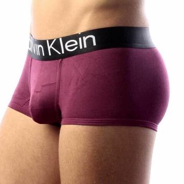 Мужские трусы боксеры фиолетовые с черной резинкой Calvin Klein Steel Black Waistband Violet