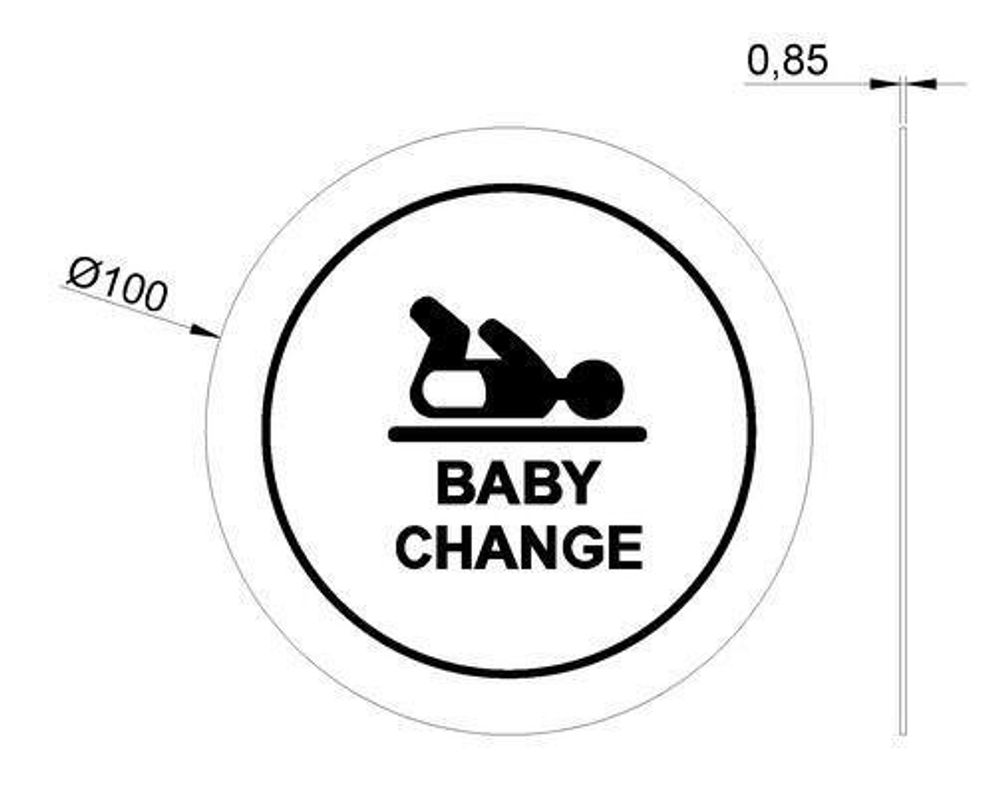 Табличка "Пеленальная комната" нерж. сталь NOFER 16723.2.S матовый
