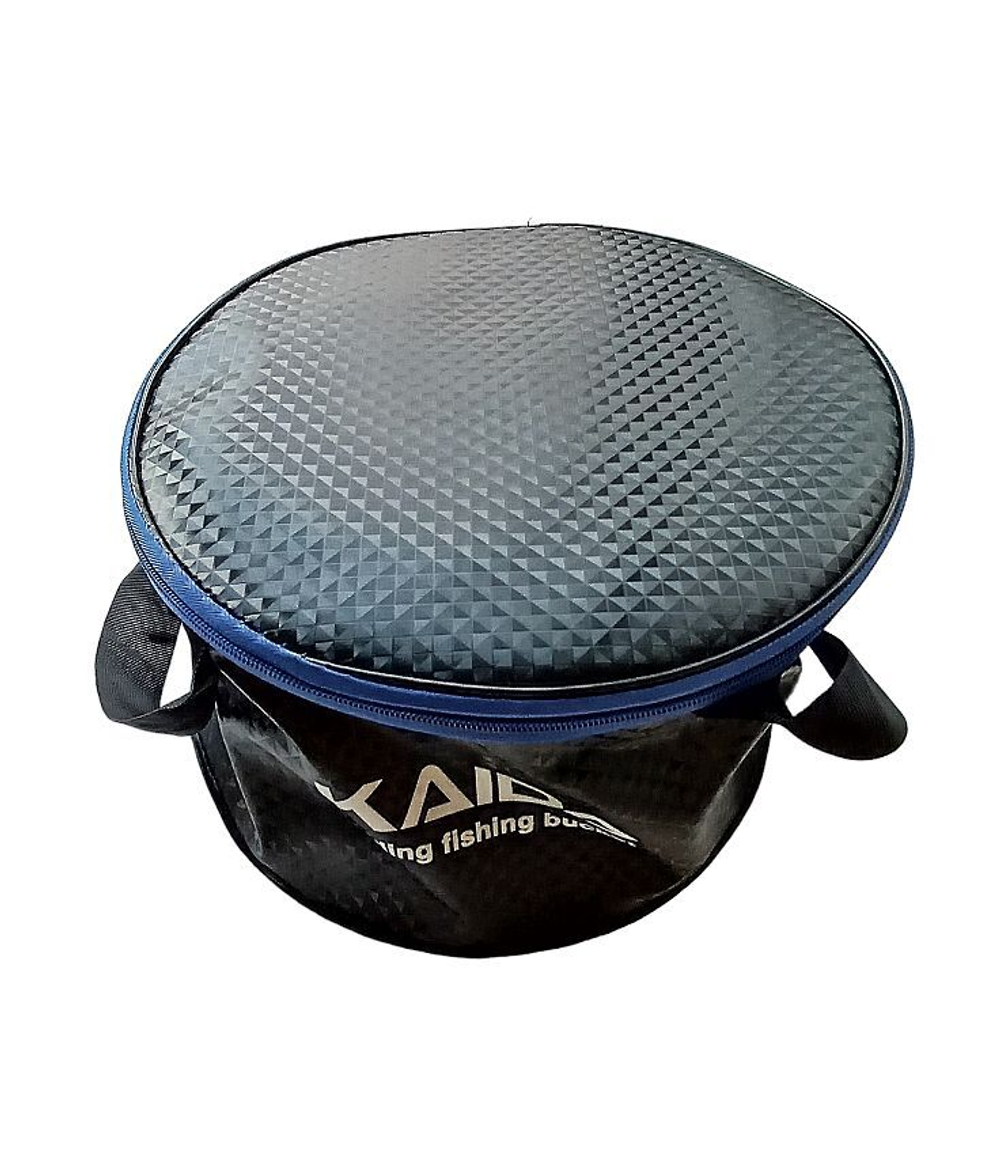 Ведро для воды и прикормки с крышкой(складное) Kaida 14 л Черное