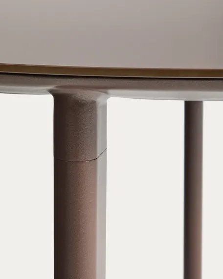 Уличный стол Erice из алюминия и закаленного стекла коричневого цвета, 120 см