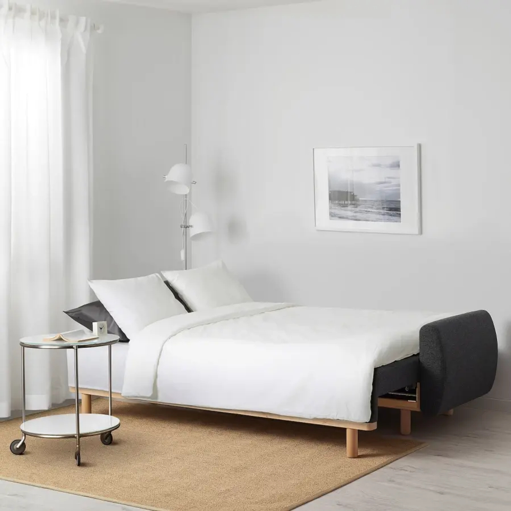 3-местный диван-кровать - IKEA GRUNNARP, 80x89x232см, темно-серый, ГРУННАРП ИКЕА