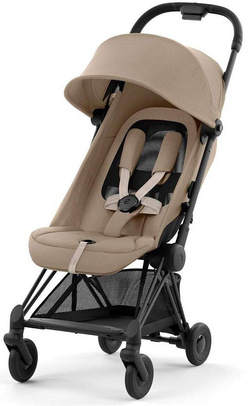 Коляска Cybex Coya Matt Black Frame Cloud T i-Size Leaf Green Plus 2 в 1 Cozy Beige с дождевиком и бампером