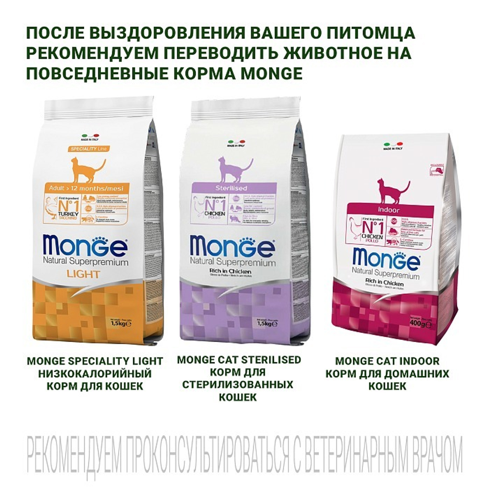 Диетический корм Monge VetSolution Cat Obesity Обесити для кошек при избыточном весе 1,5 кг