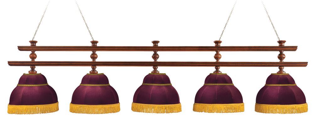 Лампа Ливерпуль 5пл. ясень (№4,бархат зеленый,бахрома желтая,фурнитура золото)