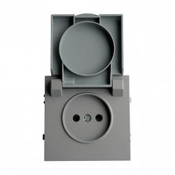 Розетка с заземлением и со шторкой, с крышкой Stekker Эмили 49956