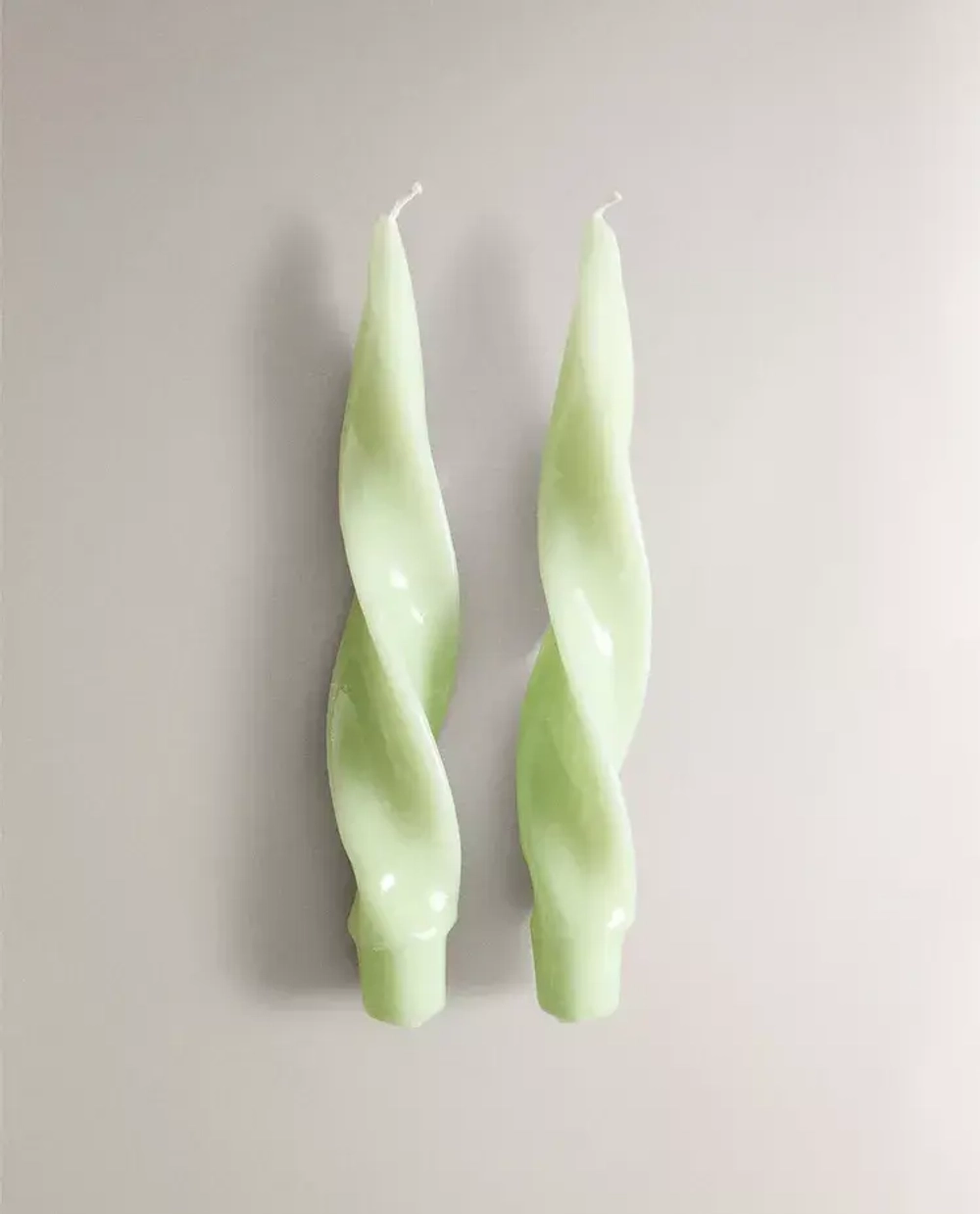 ZARA HOME НАБОР ДЕКОРАТИВНЫХ НЕФРИТОВЫХ ЗЕЛЁНЫХ СВЕЧЕЙ ( 2 ШТ.), СИНИЙ