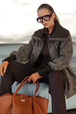 Пальто демизезонное из шерсти на кулиске