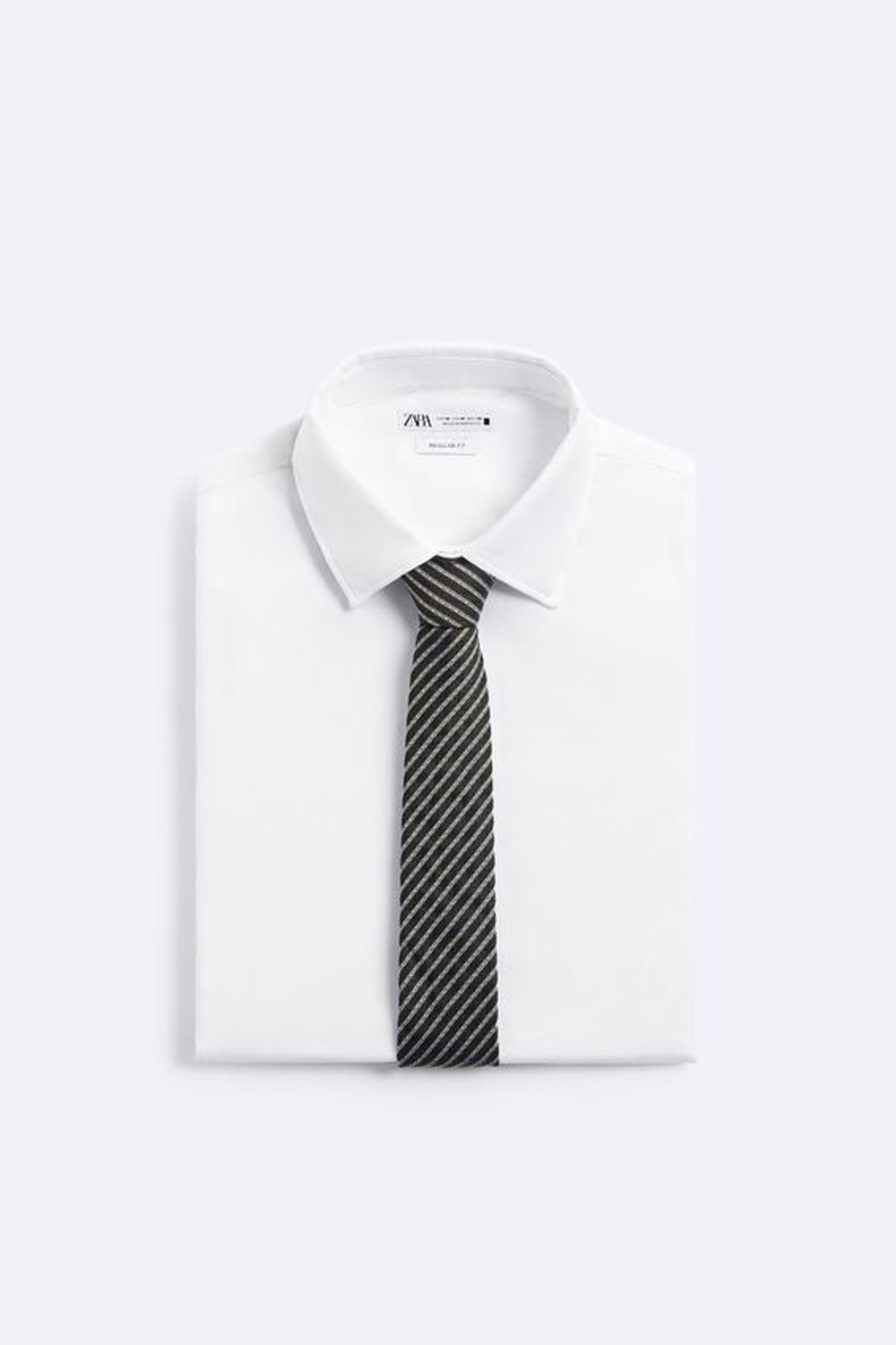 ZARA ЖАККАРДОВЫЙ ГАЛСТУК В ПОЛОСКУ, СИНИЙ