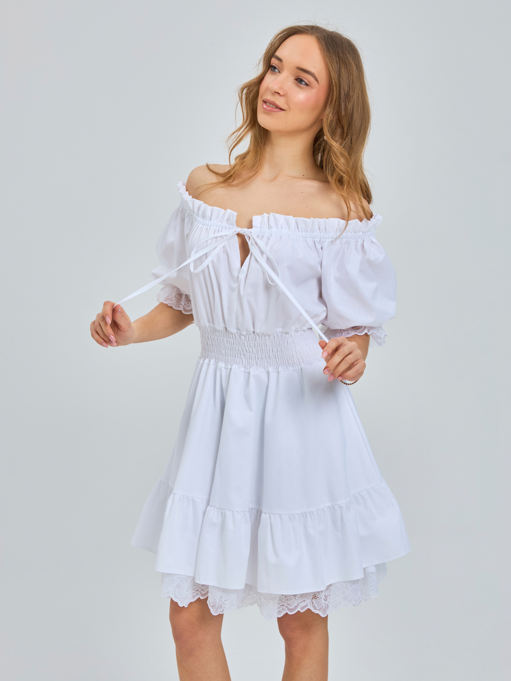 Сарафан летний однотонный для девочки белый