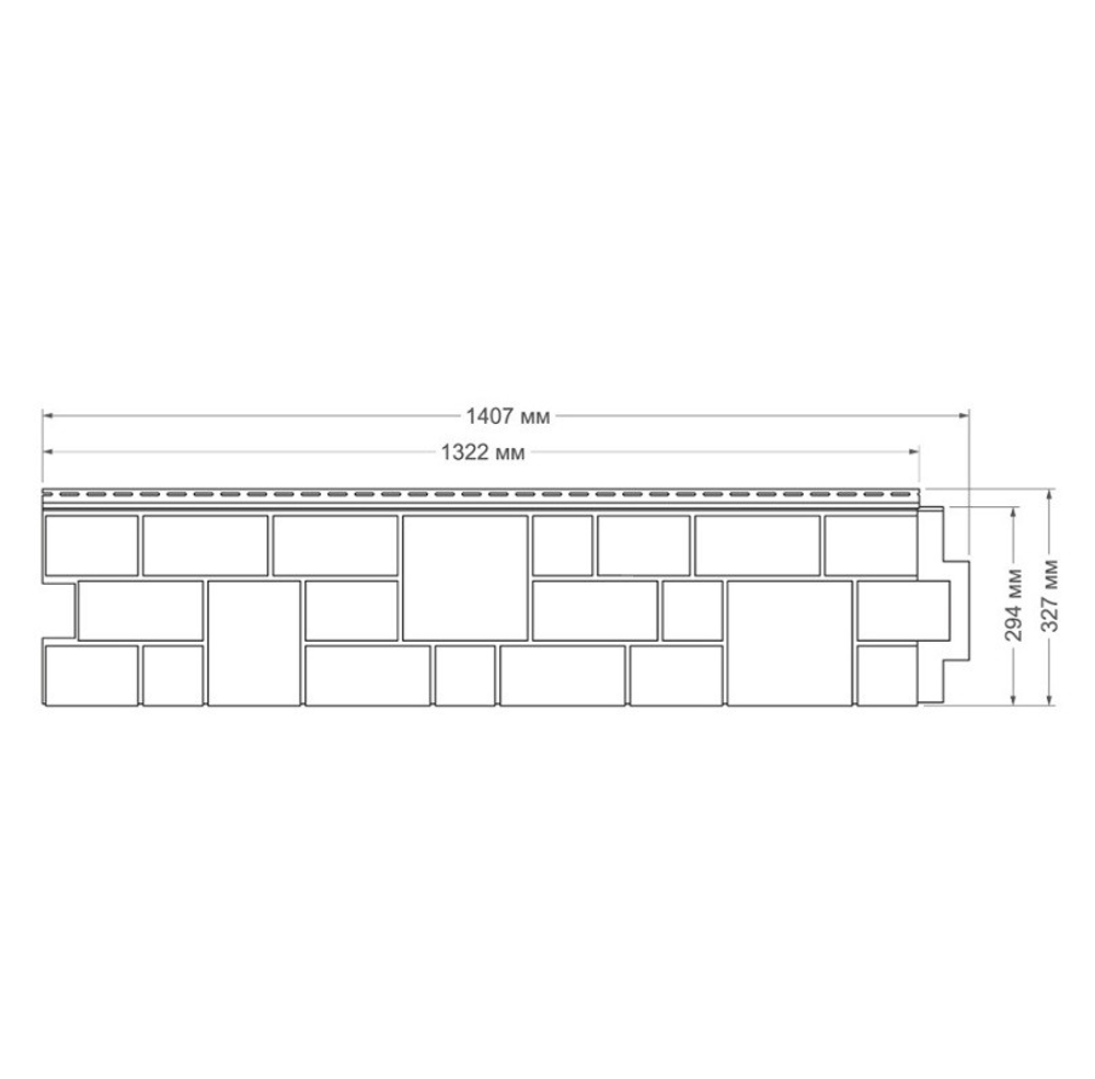 Панель фасадная Grand Line Я-фасад Екатерининский камень Серебро 1407х327 мм