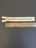 Молния метал, 16см №4,5 не разъем джинс серый/золото