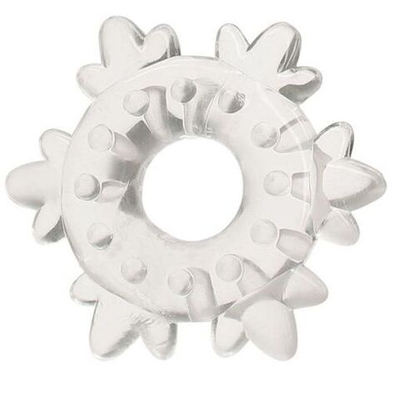 Прозрачное кольцо Heavy Cock Ring Ice Flower (Цвет: прозрачный)